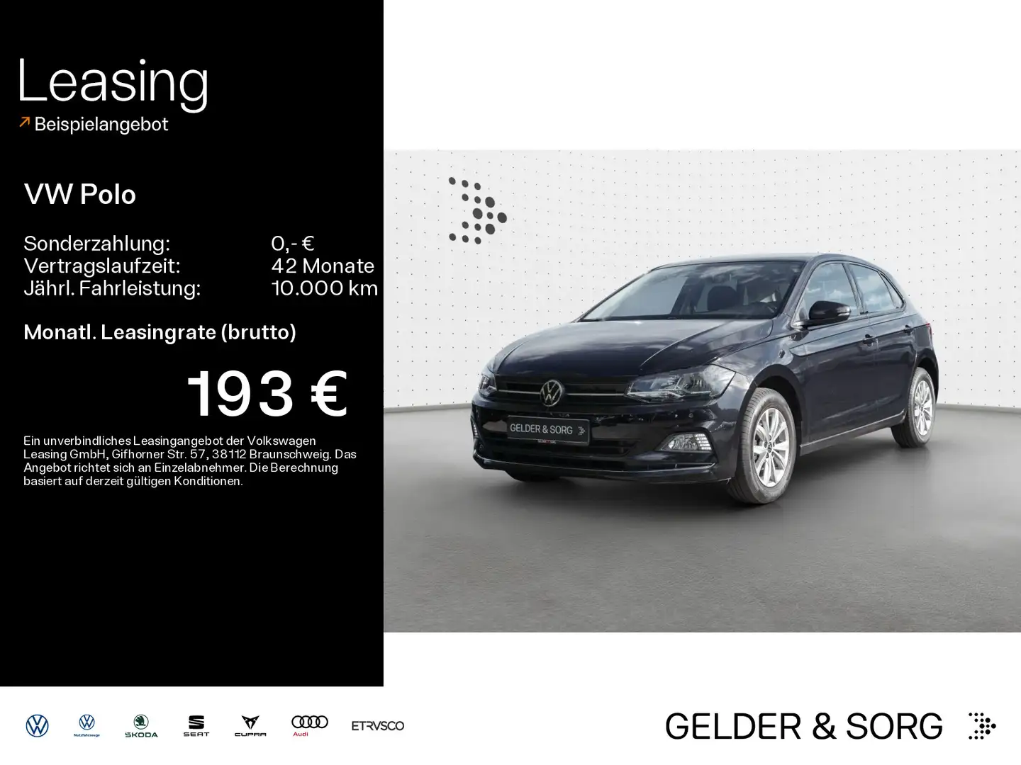 Volkswagen Polo Highline 1.0 TSI EPH*Navigation*DAB+*ACC Schwarz - 1