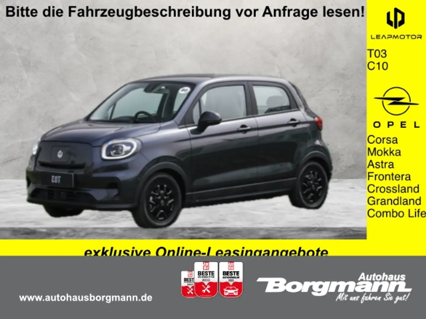 Leapmotor T03 NAVI PANORAMA KAMERA KLIMA ALU LAGERWAGEN Grau - 1