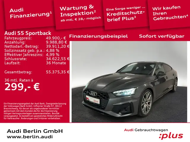 Audi S5 TDI qu.tiptr. AHK STDHZG 360°K HUD