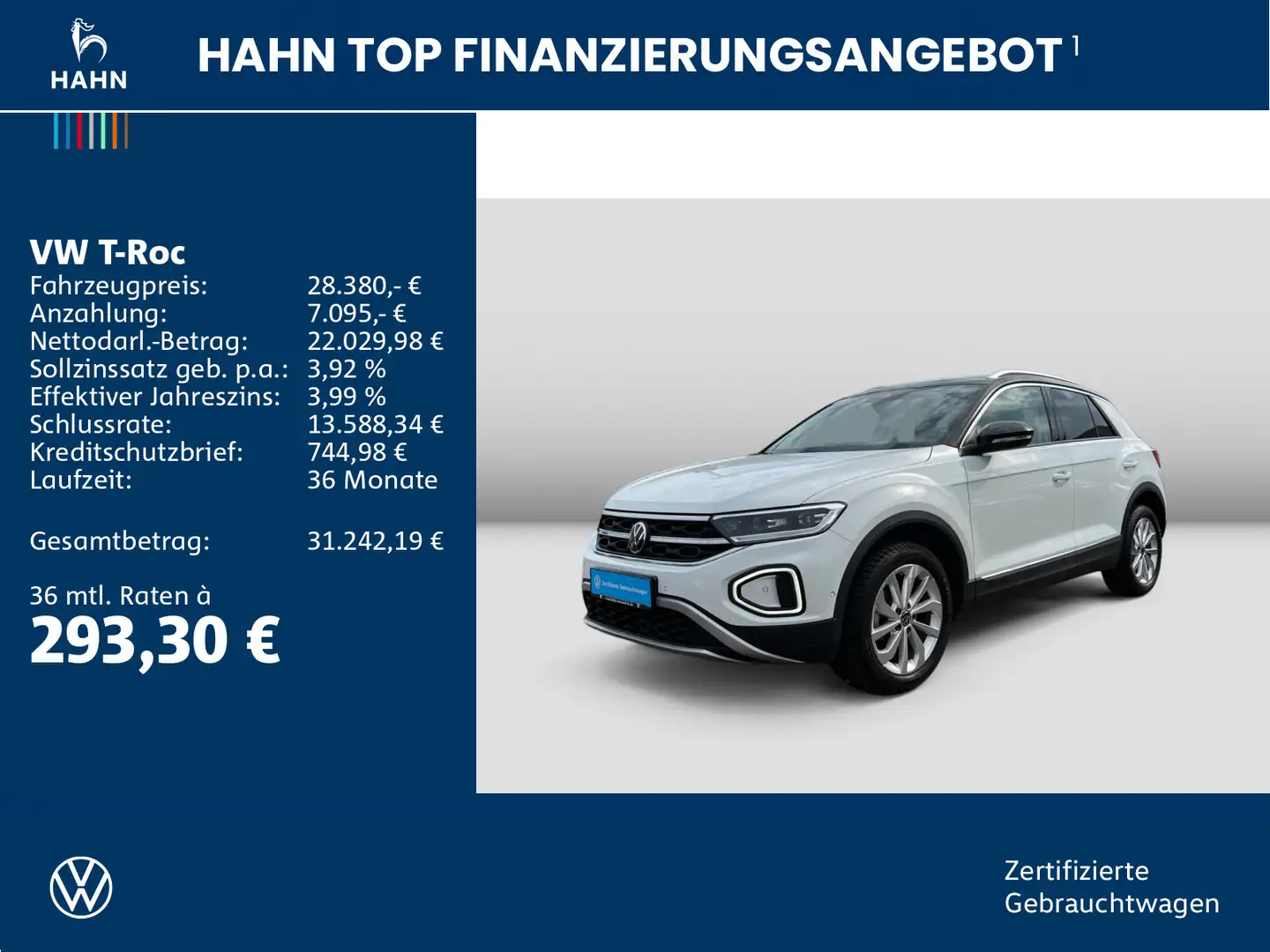 Volkswagen T-Roc 1.5TSI DSG Style ACC AHK LED-Plus Navi PDC Weiß - 2