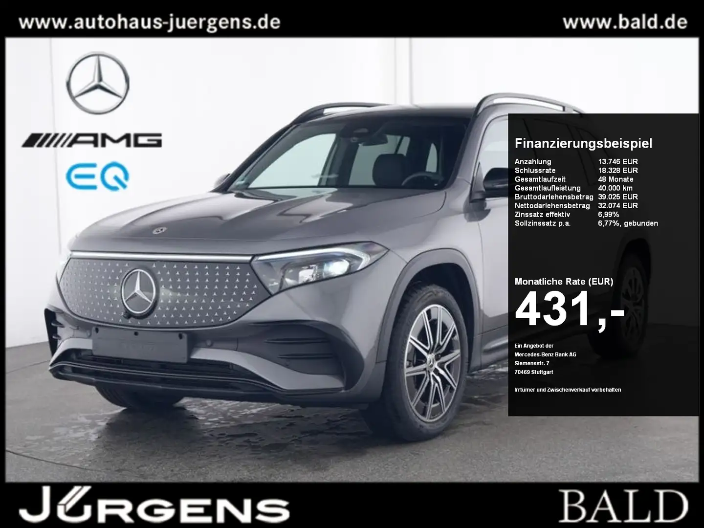 Mercedes-Benz EQB 300 4M AMG-Sport/360/Pano/Distr/Night/7Sitze Gris - 1