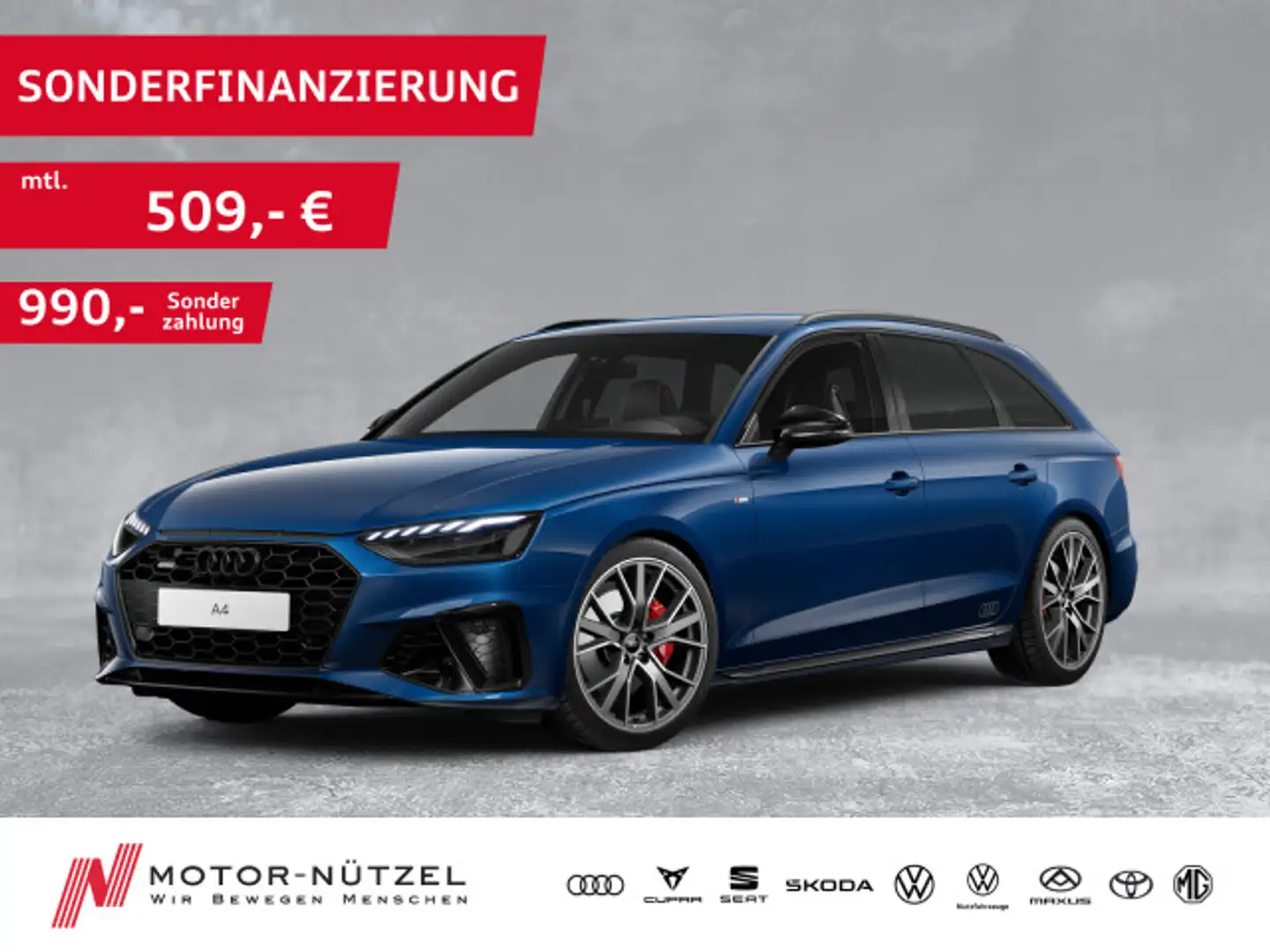 Audi A4 40TDI QU S-TR S-LINE MATRIX+NAV+ACC+AHK Blau - 1