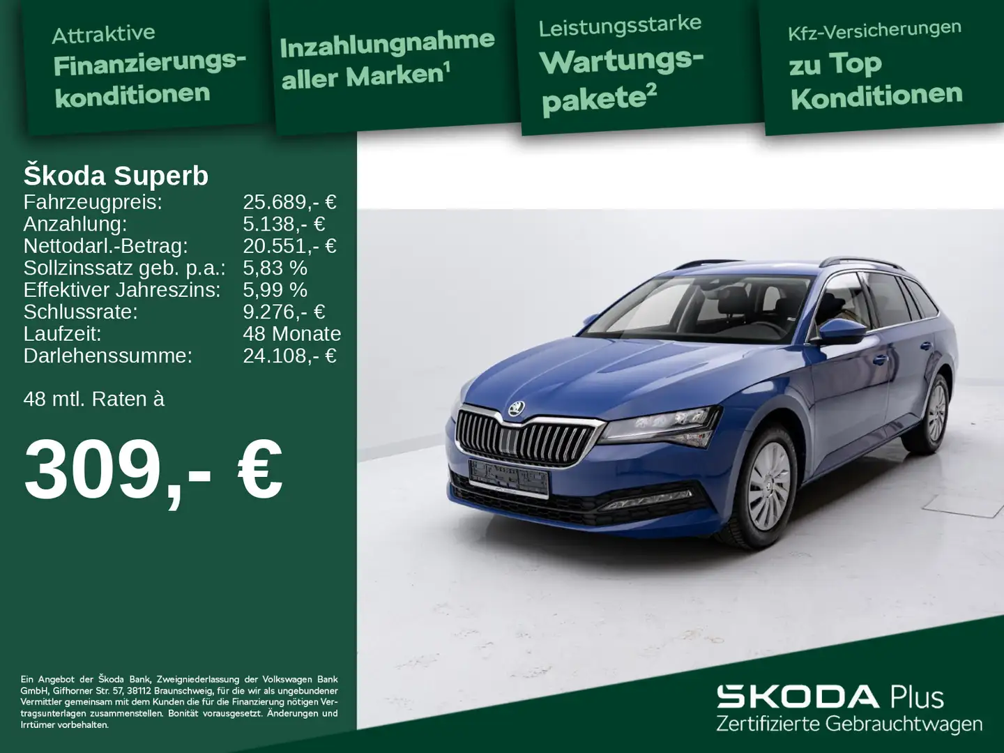Skoda Superb Combi 1.5 TSI DSG*ACC*LED*APP* Blau - 1