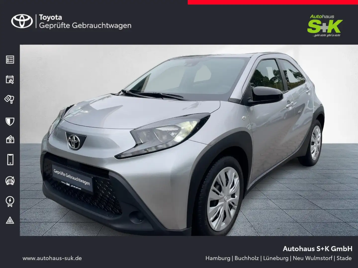 Toyota Aygo X 1,0-l-VVT-i, 5-Tür,Play+SHZ+GJR+R-Kamera+ Argent - 1