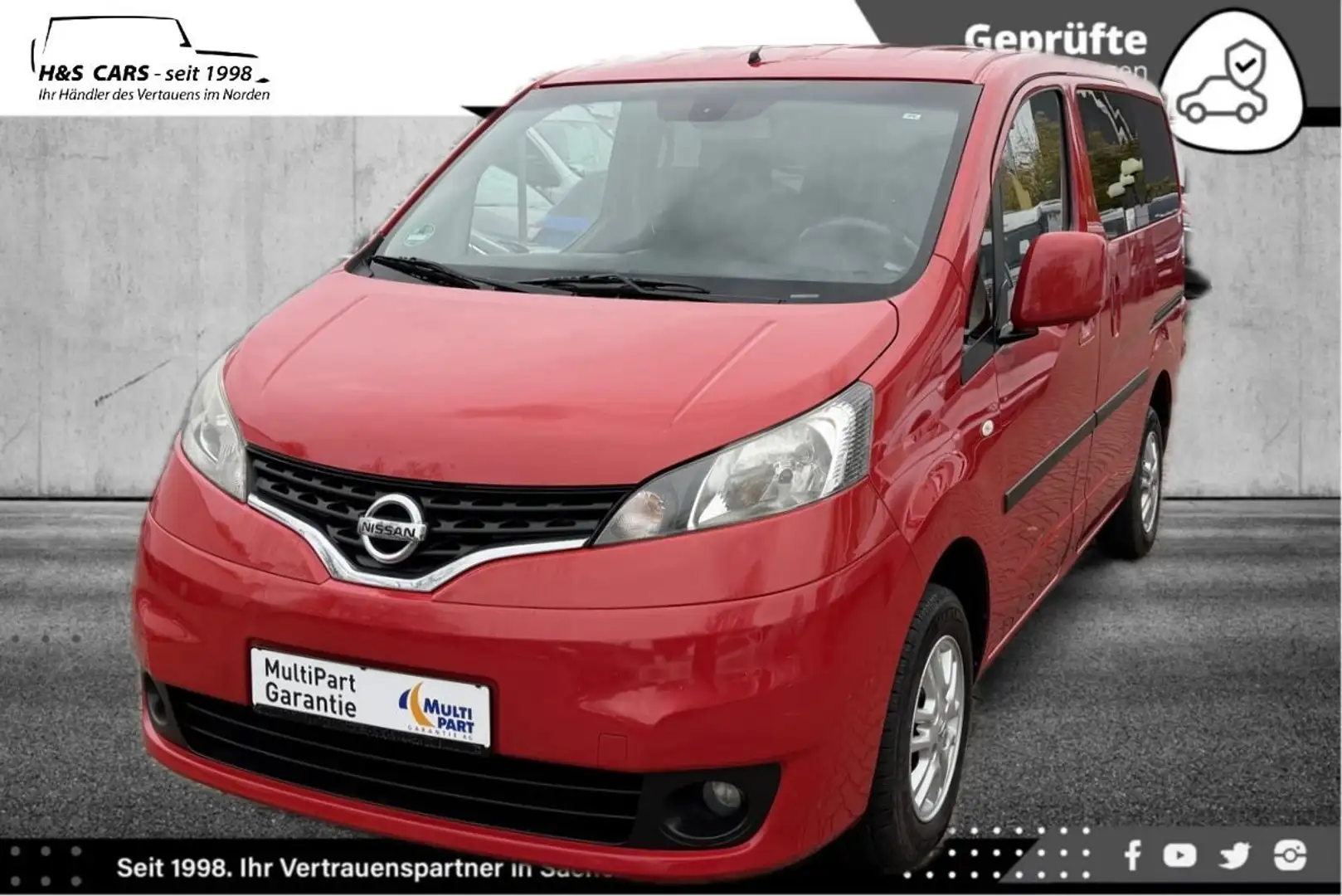 Nissan Evalia NV200/Evalia Premium 2.H NAV KAM TEMP 7S AHK Rot - 1