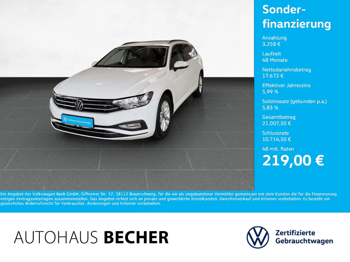 Volkswagen Passat Variant Business 2.0 TDI DSG /LED/Navi Weiß - 1