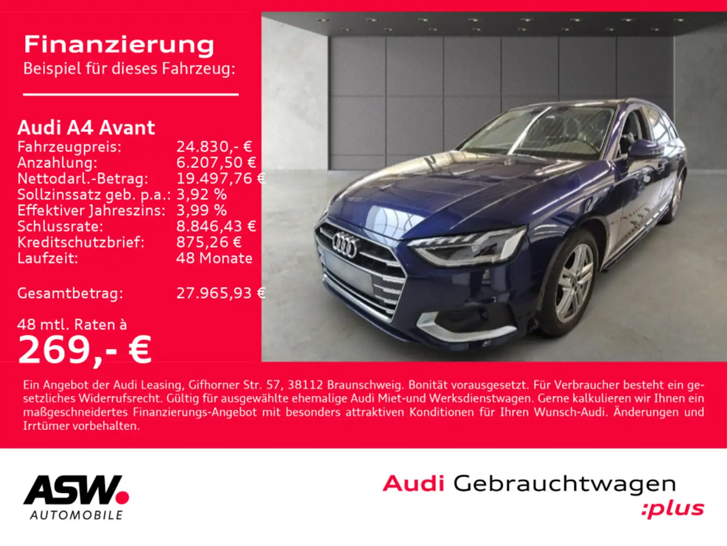 Audi A4 advanced 35TDI NAVI LED VC GRA 360° ACC Blau - 1