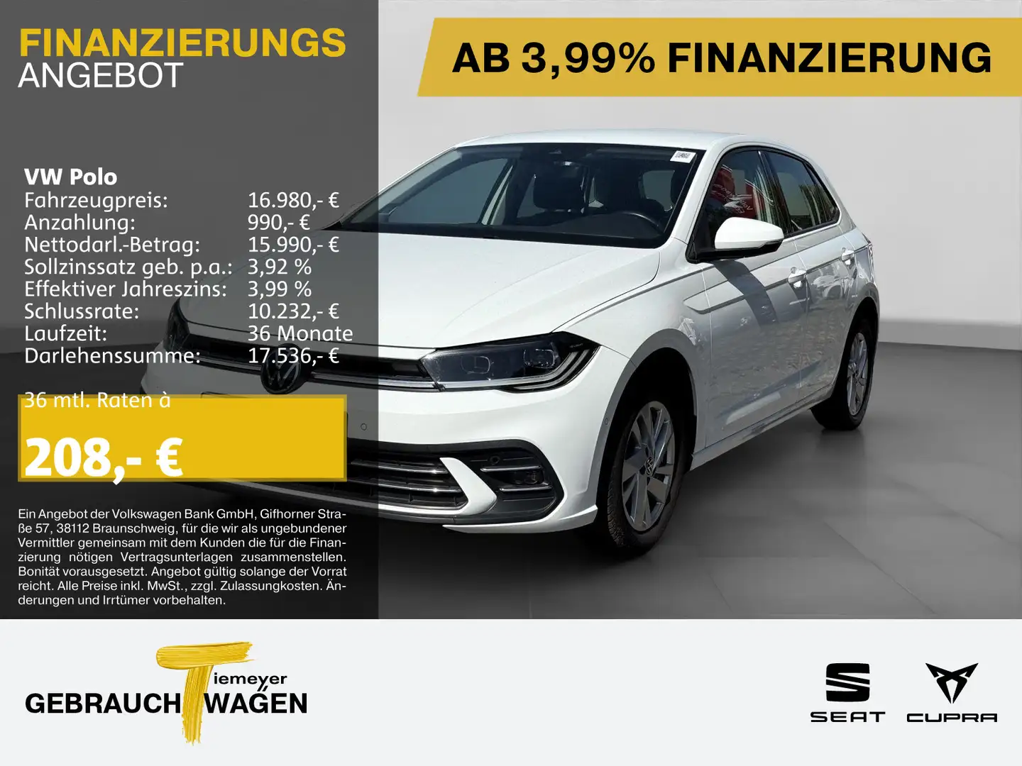 Volkswagen Polo 1.0 TSI DSG STYLE MATRIX ASSIST KAMERA KEYL Weiß - 1