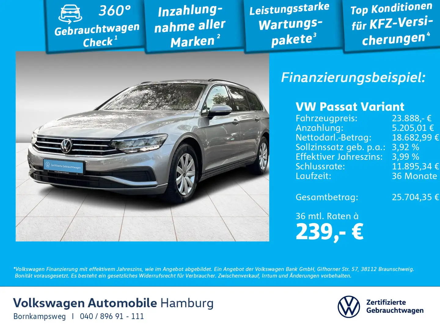 Volkswagen Passat Variant 1.5 TSI DSG Navi Sitzhzg Kamera Silber - 1
