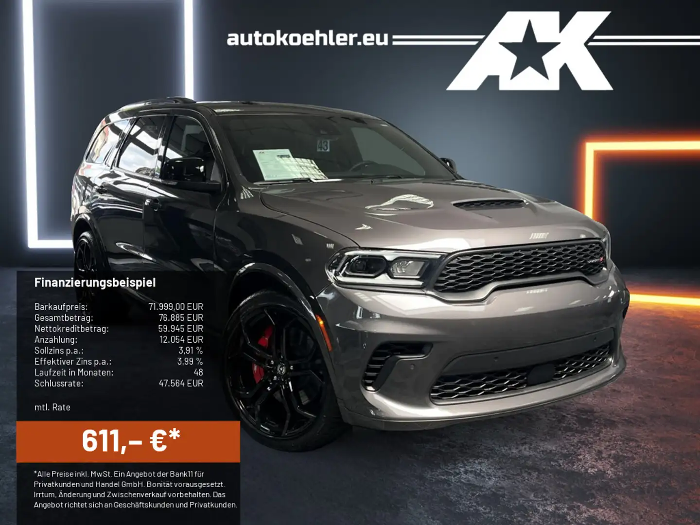 Dodge Durango RT-SRT Pack,Vollausstattung Šedá - 1