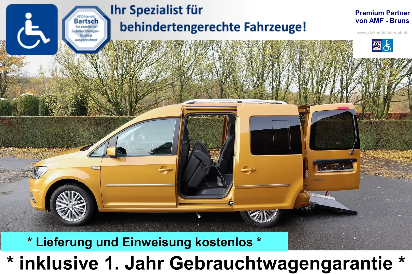 Volkswagen Caddy Highline 1,4 TSi DSG*rollstuhlgerecht*Wenderampe* Beige - 1