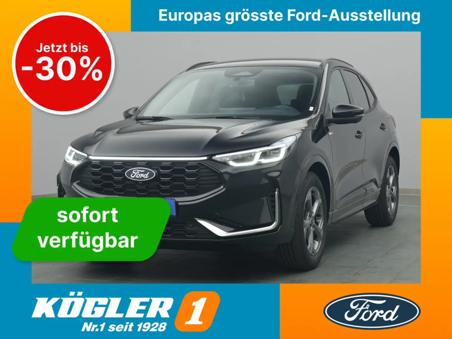 Ford Kuga ST-Line X 186PS Aut./Winter-P./LED -17%* Zwart - 1