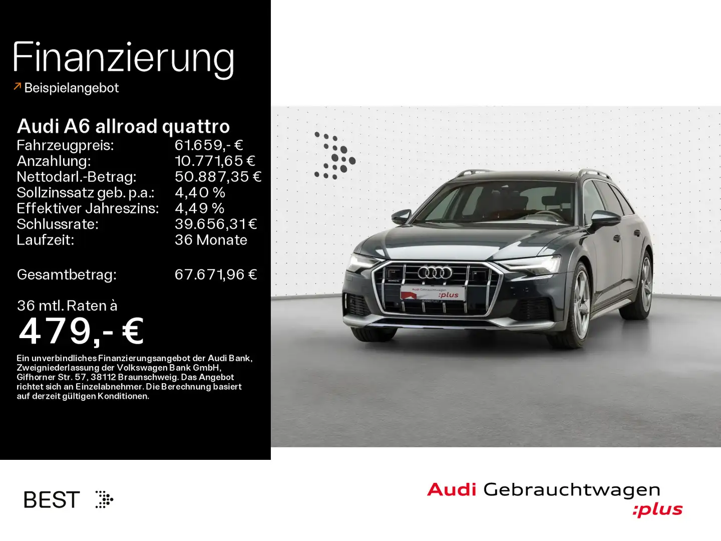 Audi A6 allroad 45 TDI*NAVI-PLUS*HUD*LEDER*AH Grau - 1