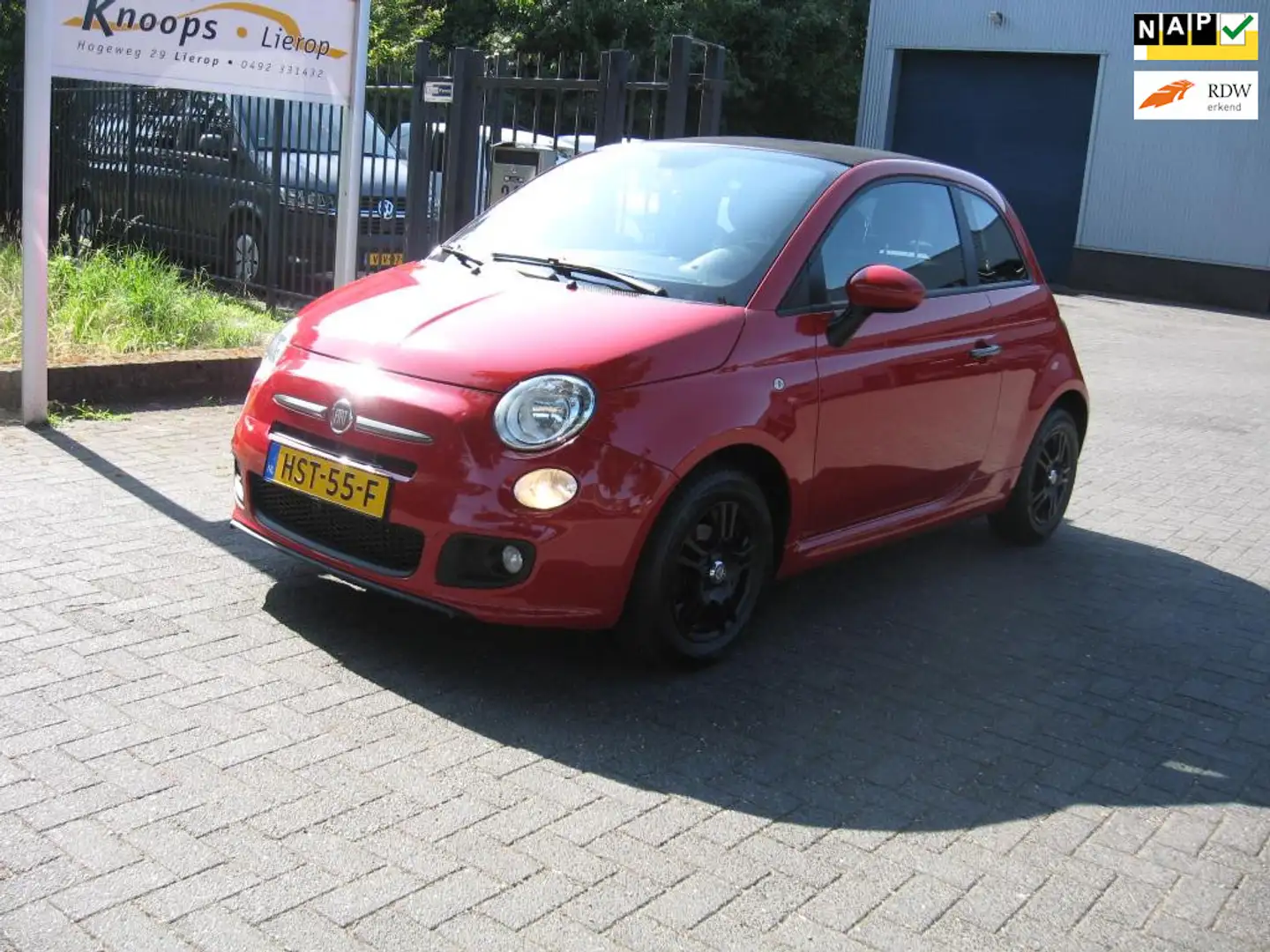Fiat 500 1.2i Sport Cabriolet Airco Rijklaar met garantie Rood - 1