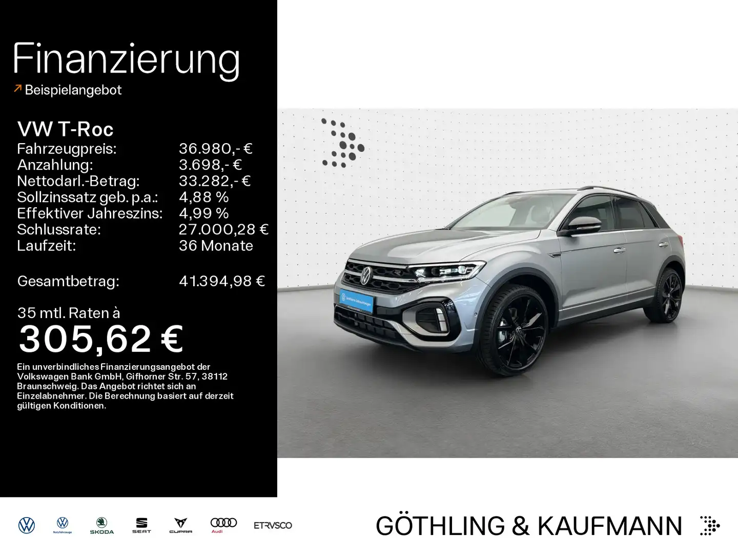 Volkswagen T-Roc T-ROC R-Line 2.0 TFSI 4M *NAVI*PANO*BlackStyle*I Argent - 1