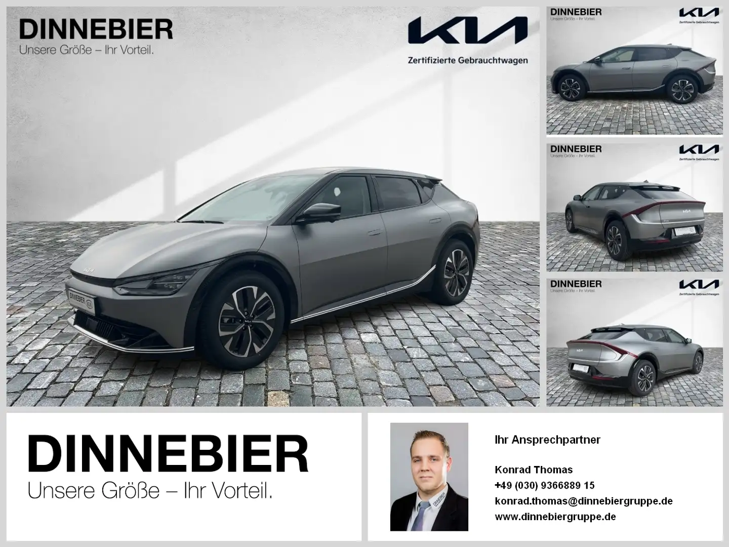 Kia EV6 58 RWD LED+360°Kamera+Navigation+SHZ Grijs - 1