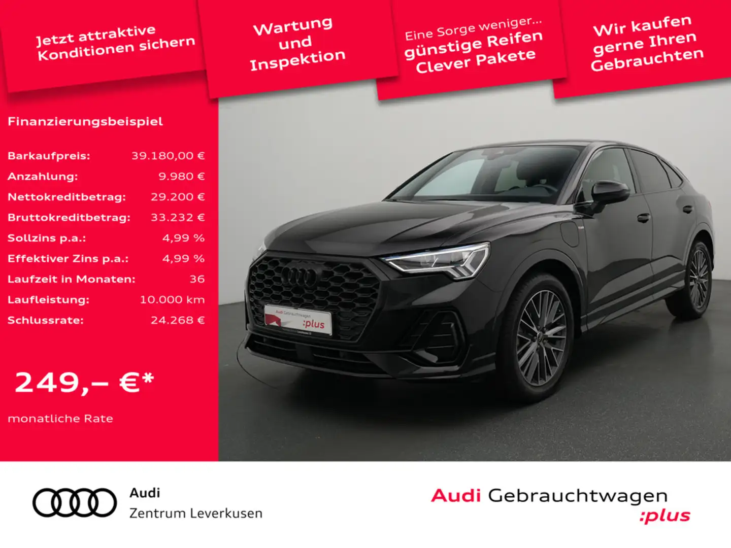 Audi Q3 Sportback e S line PANO SONOS AHK CARPLAY Schwarz - 1