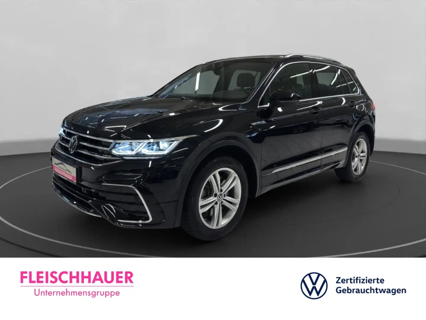 Volkswagen Tiguan R-Line 2.0 TDI 4M Matrix+Navi+AHK+Pano+Stdhzg Schwarz - 1