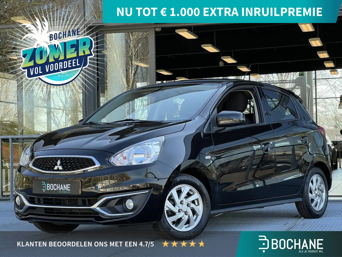 Mitsubishi Space Star 1.0 Active Automaat | Navigatie | Carplay | FABRIE Zwart - 1