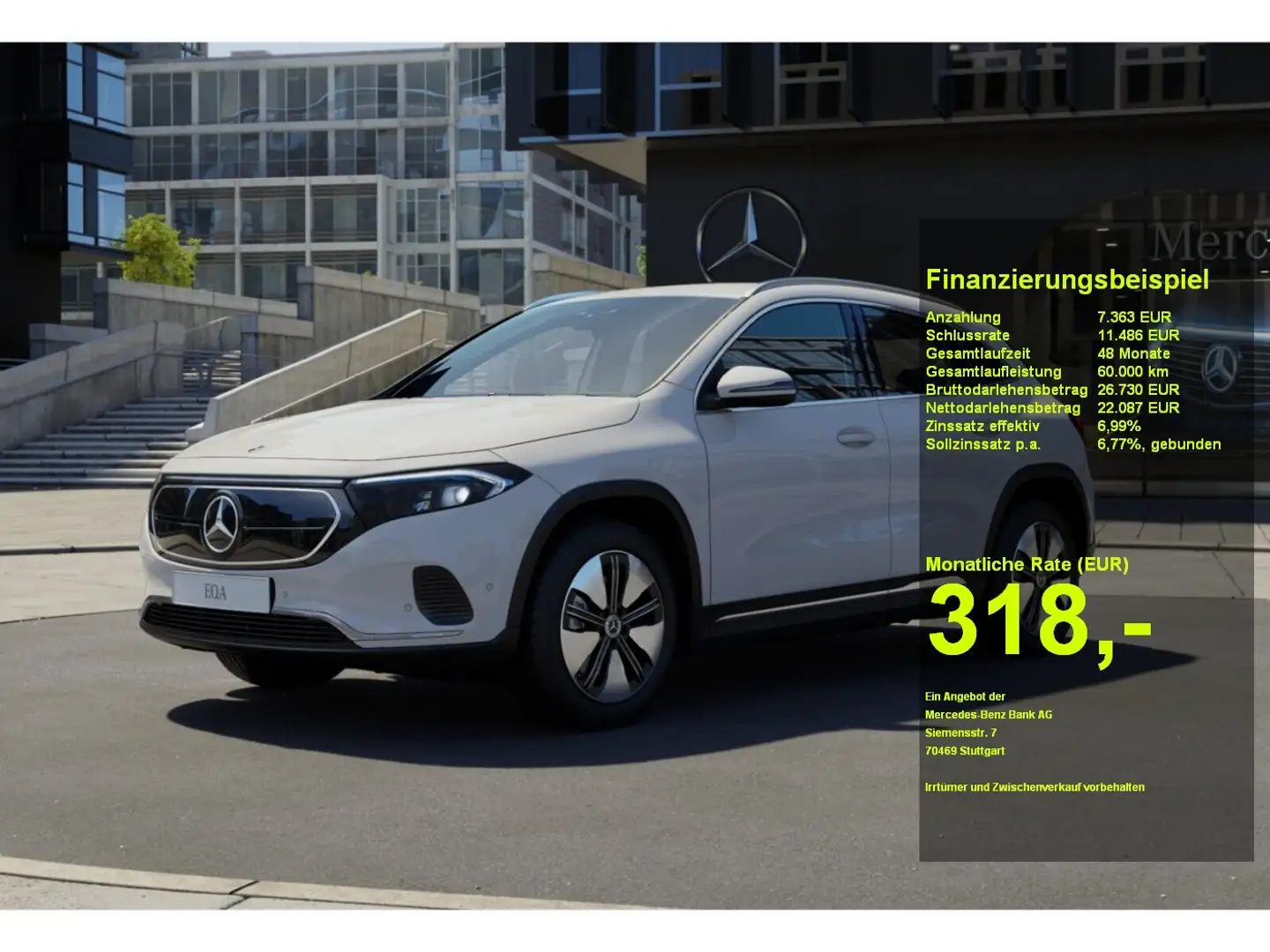 Mercedes-Benz EQA 300 4M Progr. Mbux Kamera Tempomat Ambiente Weiß - 1