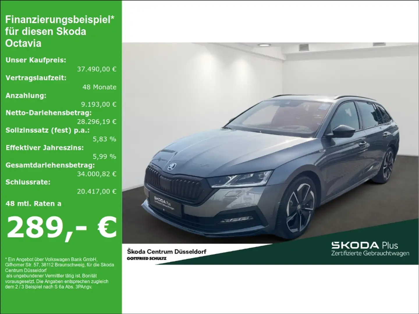 Skoda Octavia Combi Sportline 150 PS DSG PANO Infotainment-Paket Grigio - 1
