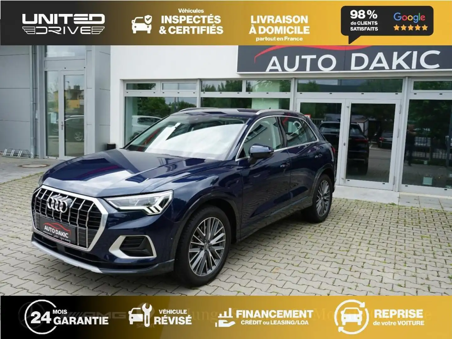 Audi Q3 Quattro 2.0 45 TFSI - 230 - BV S-tronic 2019 Design Luxe Bleu - 1