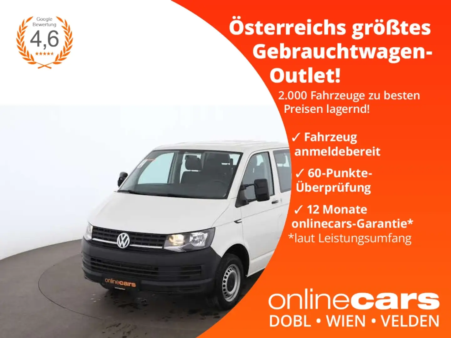 Volkswagen T6 Transporter 2.0 TSI DoKa Pritsche lang AHK Wit - 1
