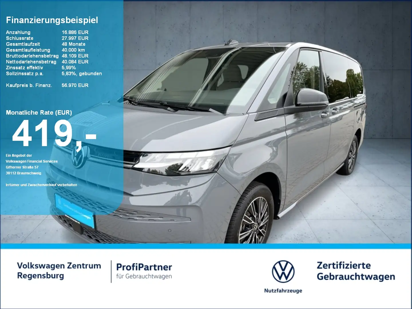 Volkswagen T7 Multivan Multivan LR Life TSI DSG el.Schiebet. LED Grau - 1