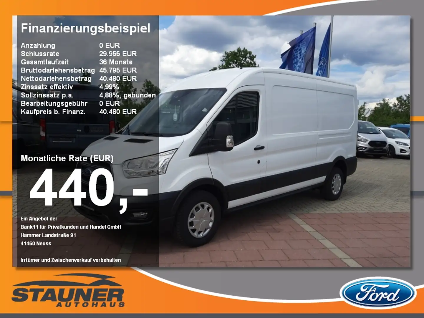 Ford Transit Kasten 2.0 TDCi 350 L3 Trend PDC RFK Weiß - 1