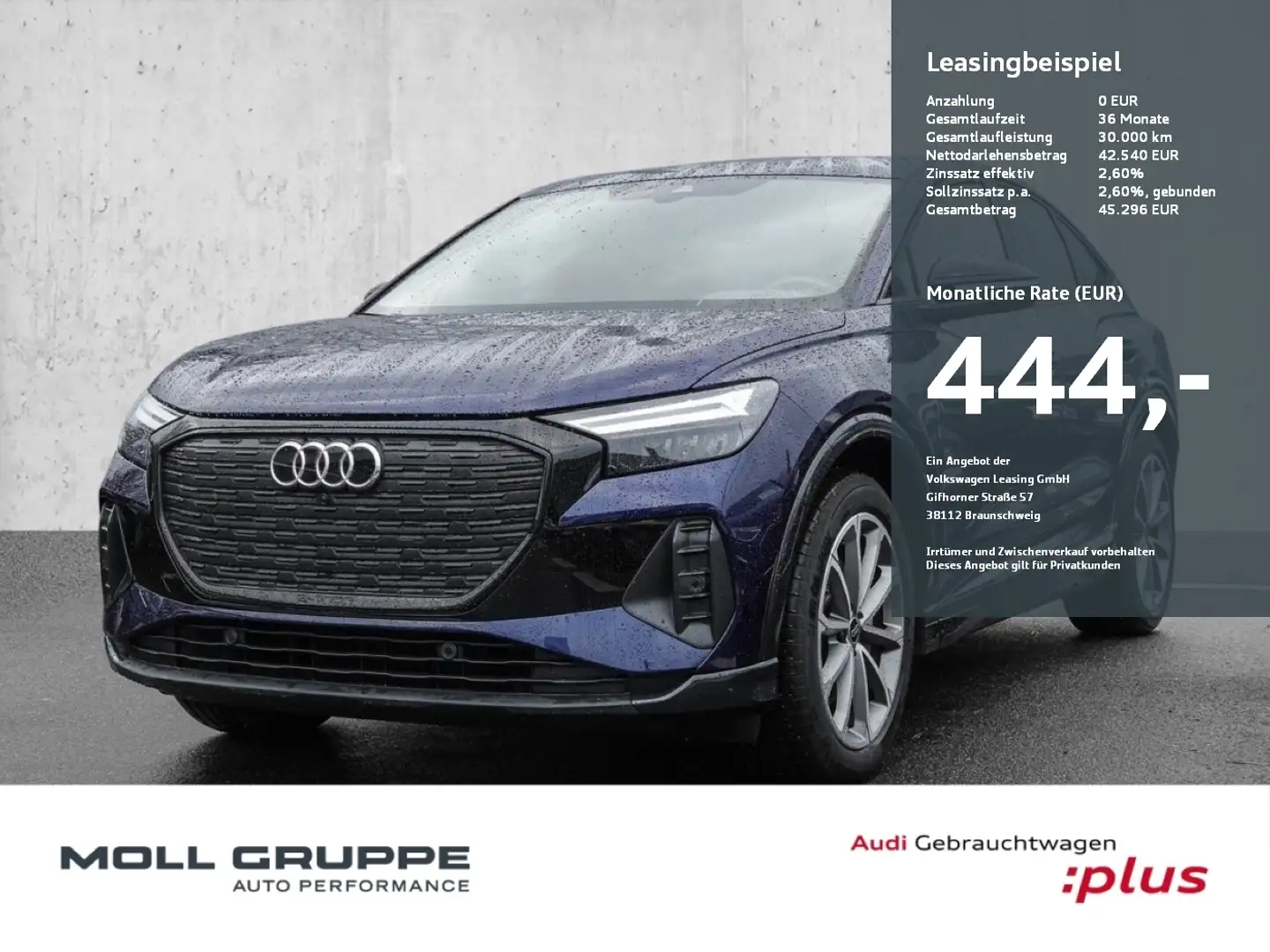 Audi Q4 e-tron Q4 Sportback e-tron 45 AHK NAVI LM FLA WPUMPE Bleu - 1