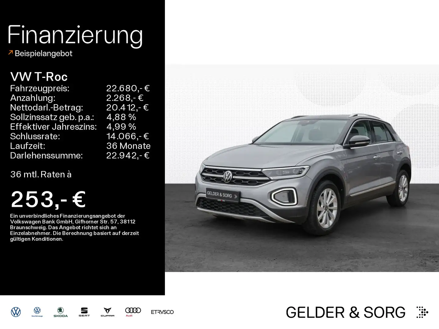 Volkswagen T-Roc Style 1.0 TSI AHK*Navi*Matrix*Virtual*ACC Zilver - 1
