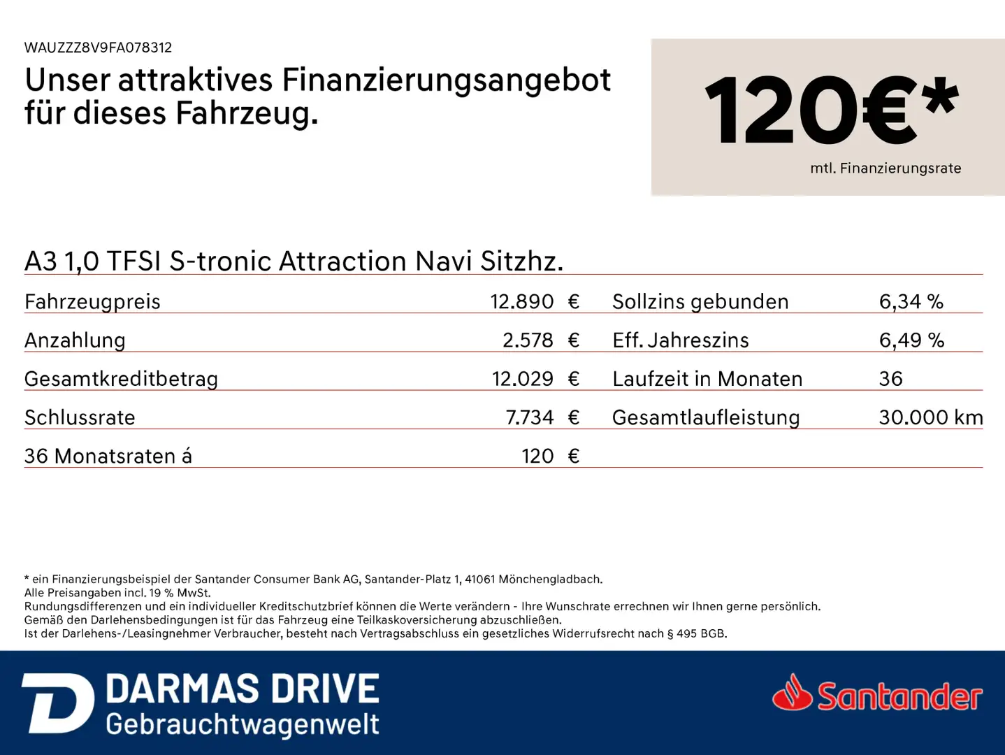 Audi A3 A3 1,0 TFSI S-tronic Attraction Navi Sitzhz. - 2