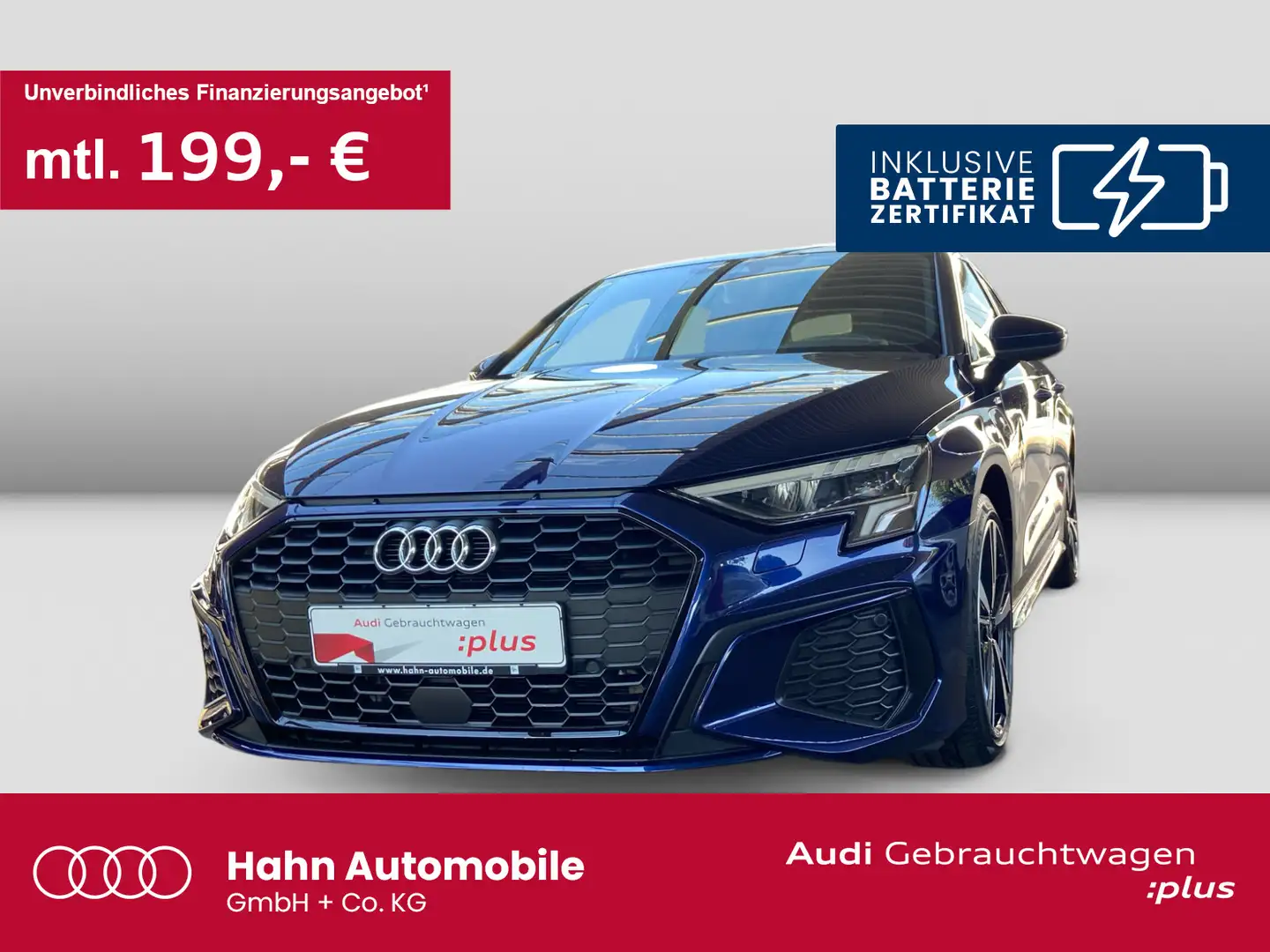 Audi A3 40TFSIe Sportback S tronic S line Virtual B&O Bleu - 1