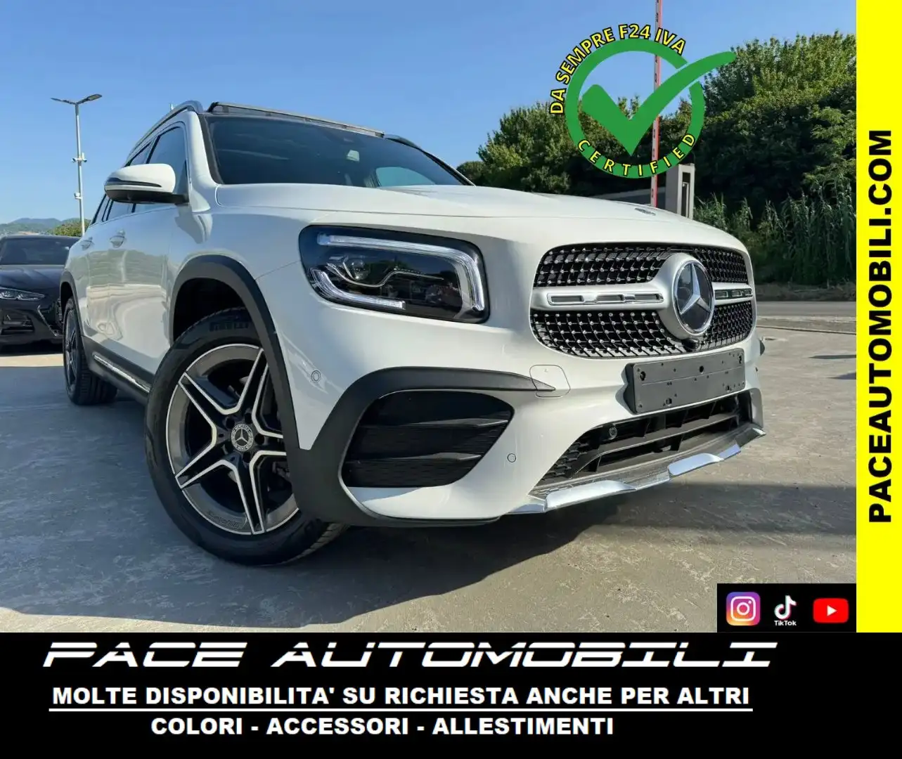 Mercedes-Benz GLB 220 4M NIGHT PACKET MBUX 19" AMG PREMIUM TETTO LED ACC Blanc - 1