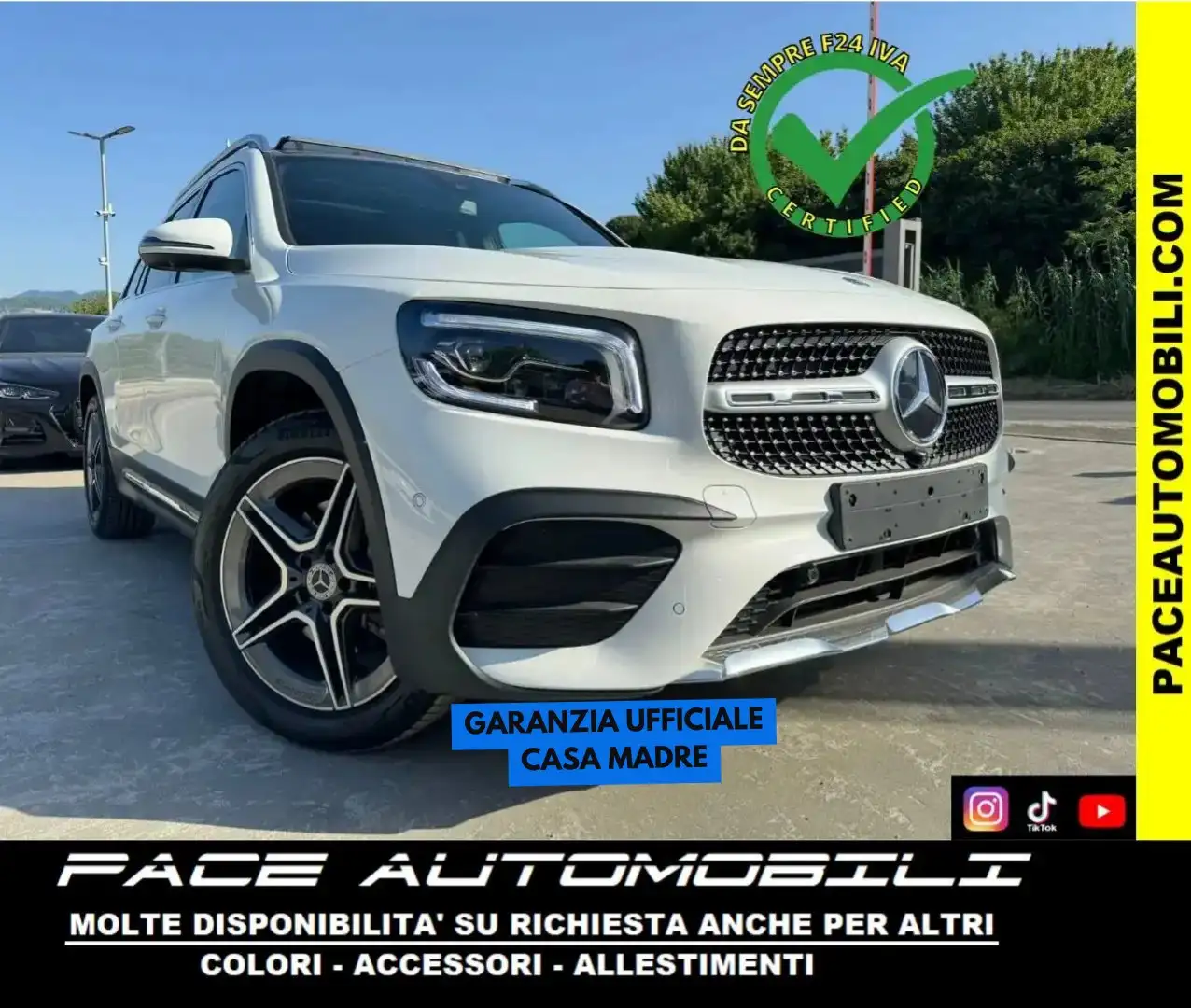 Mercedes-Benz GLB 220 4M NIGHT PACKET MBUX 19" AMG PREMIUM TETTO LED ACC Bianco - 1