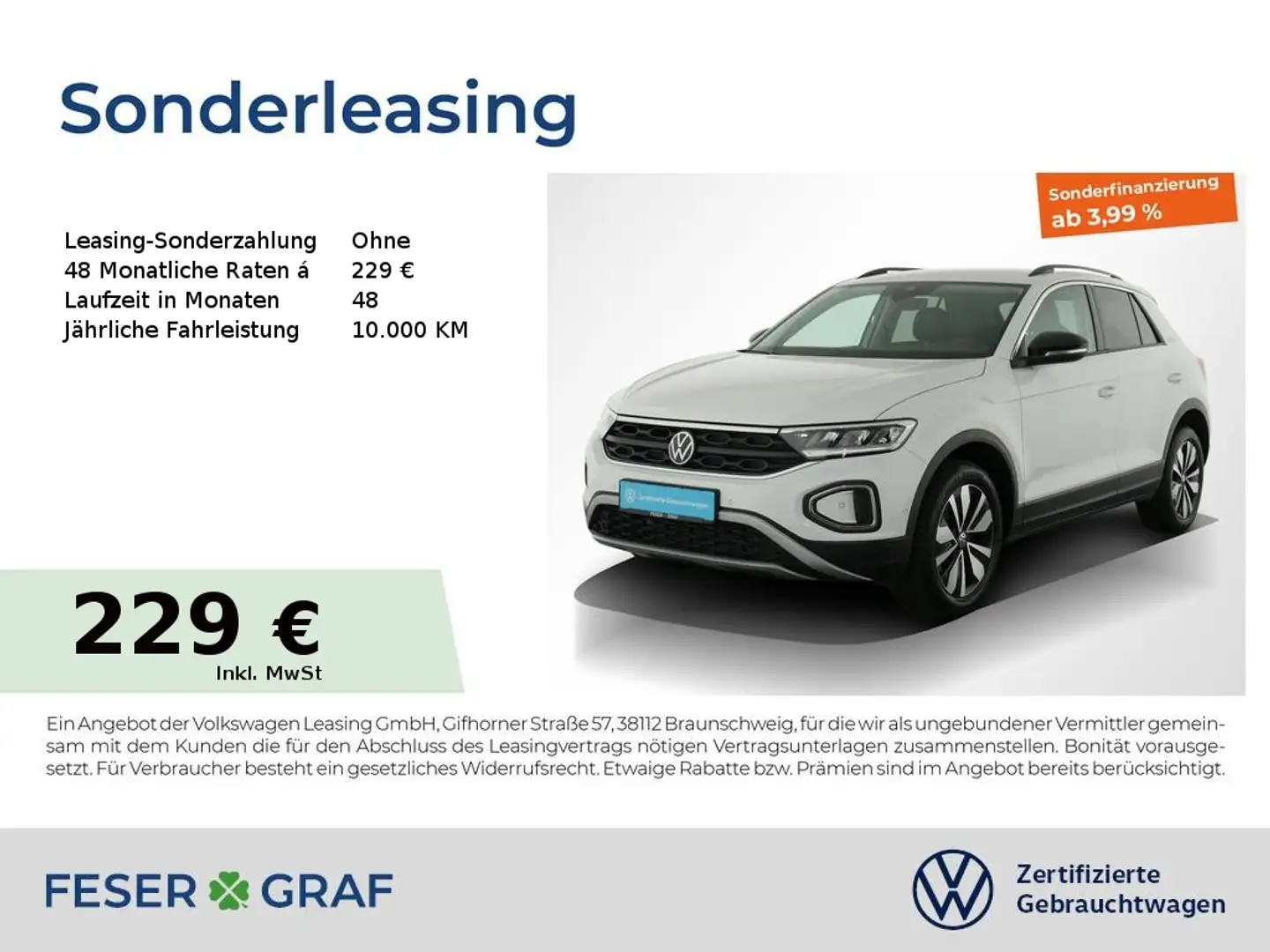 Volkswagen T-Roc Goal 1.0 TSI Navi LED ParkAssist LM SiHz Weiß - 1