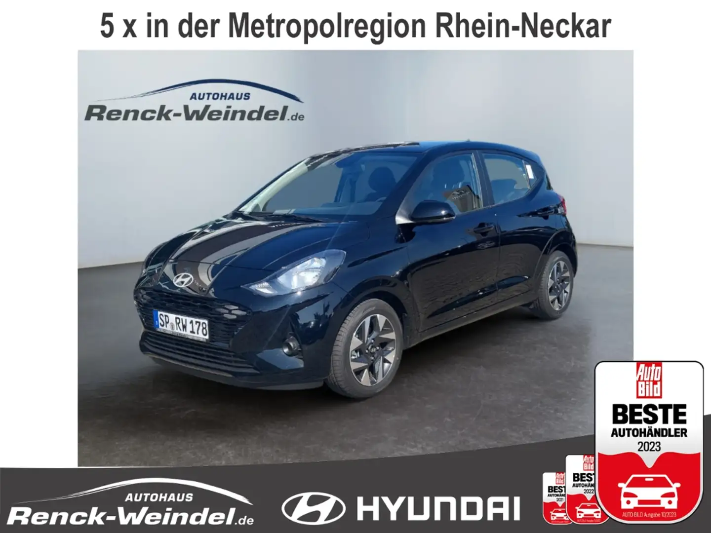 Hyundai i10 Trend 1.2 Benzin Navi Apple CarPlay Android Auto K Schwarz - 1