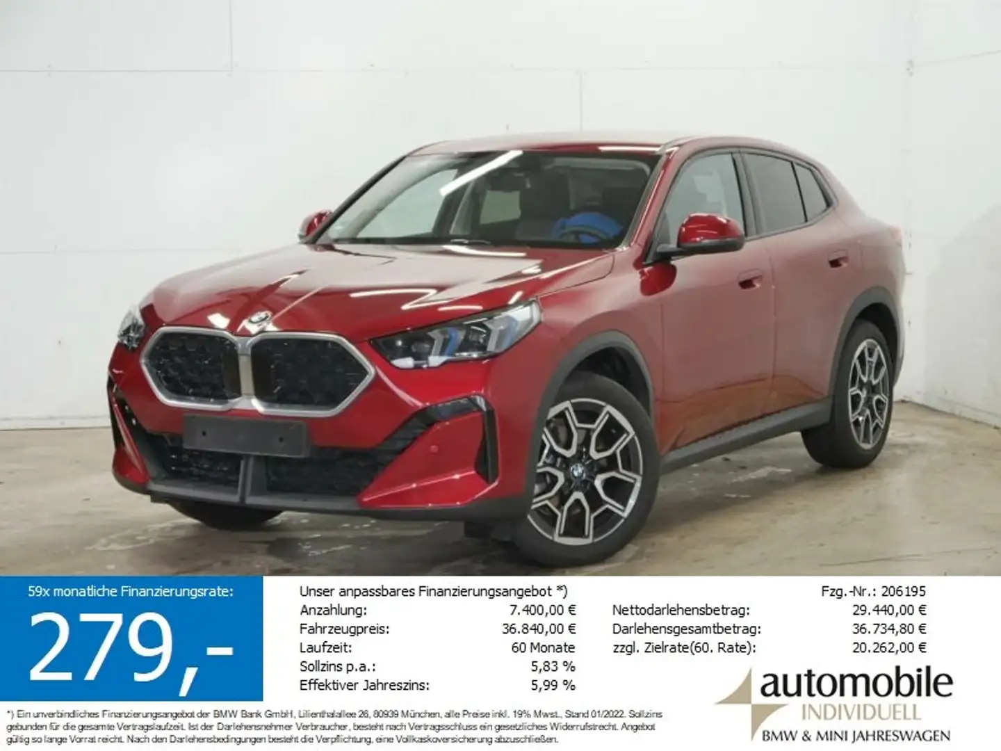 BMW X2 sDr.20i DKG HuD H&K Widescreen Lenkradh DAB Rot - 1