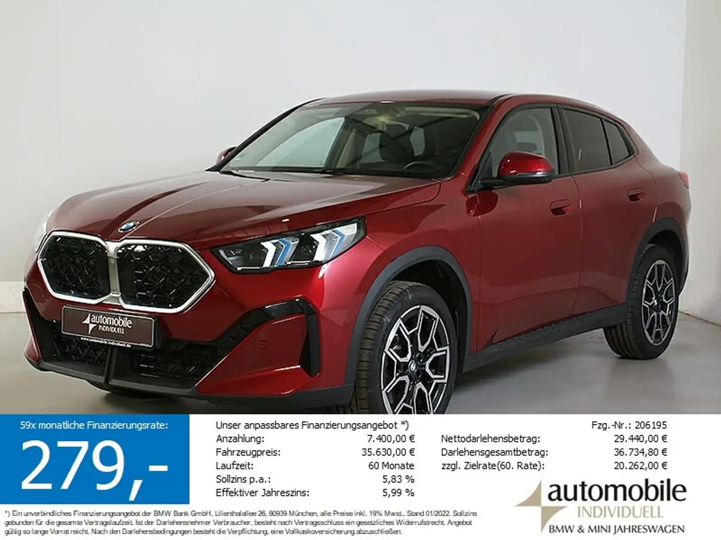 BMW X2 sDr.20i DKG HuD H&K Widescreen Lenkradh DAB Rouge - 1