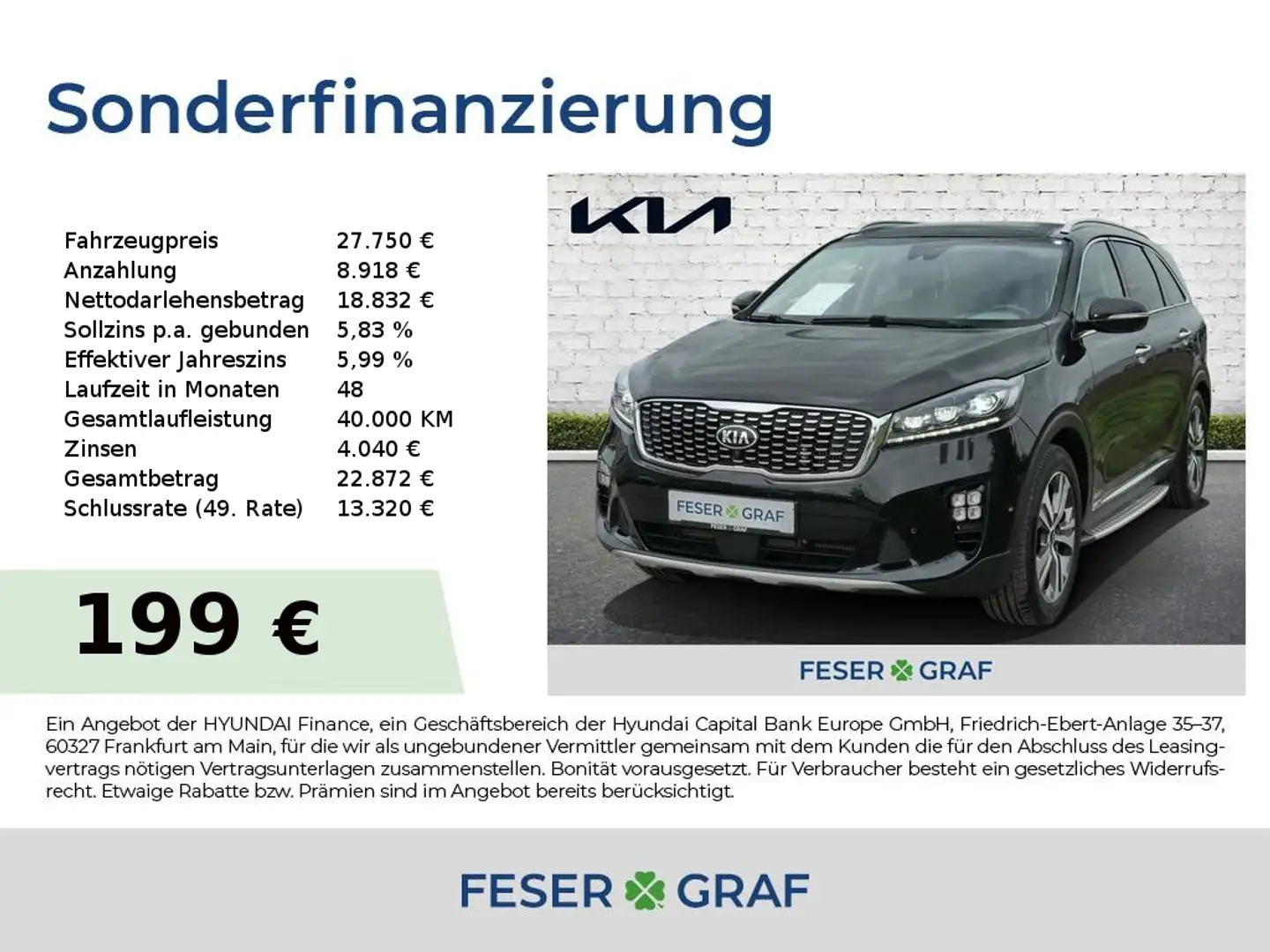 Kia Sorento 2.2D AWD GT-LINE PREMIUM GLASDACH 8-fach Schwarz - 1
