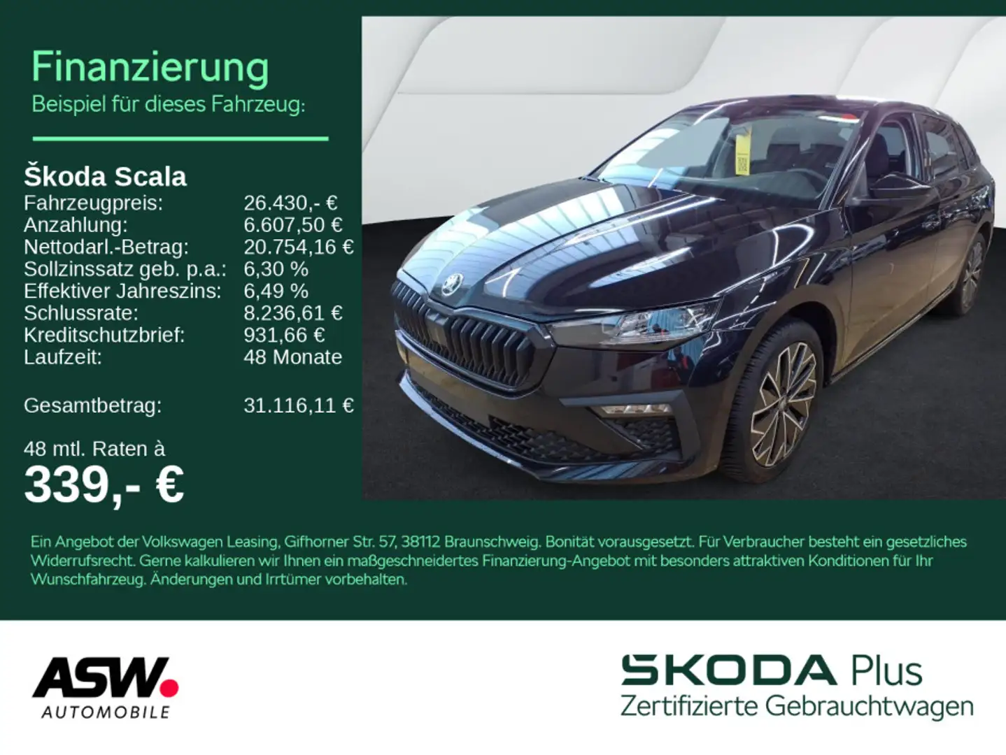 Skoda Scala Tour 1.5 TSI DSG LED NAVI RFK ACC SHZ AHK Schwarz - 1