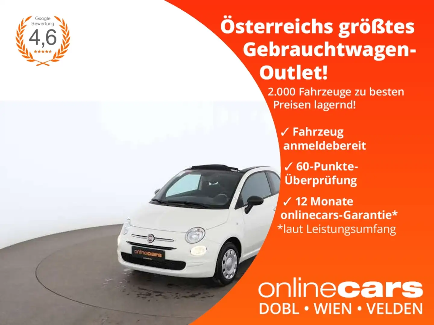 Fiat 500C FireFly Hybrid 70 Cabrio KLIMA-ANLAGE Weiß - 1