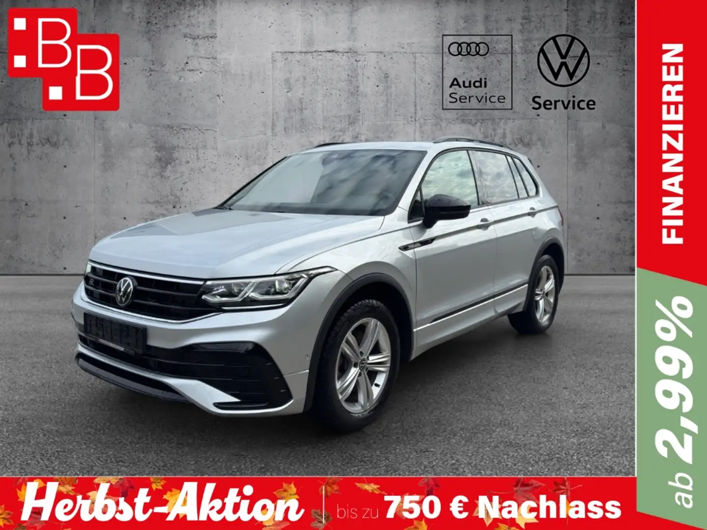 Volkswagen Tiguan 2.0 TDI DSG 4Mo. R-Line BLACK-STYLE BLACK PANO IQ. Argent - 1