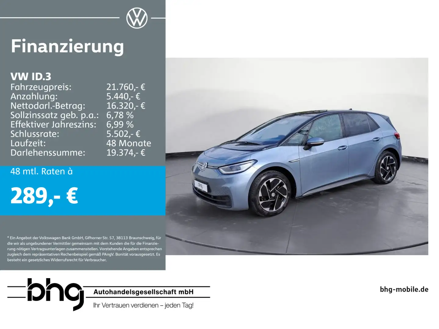 Volkswagen ID.3 Performance Upgrade Style *NAVI*MATRIX*VERK Blau - 1