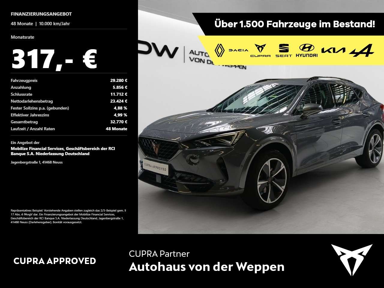 Cupra Formentor — Cupra Formentor AHK Ambiente XL-Assistent-Paket Kamera Klima Navi