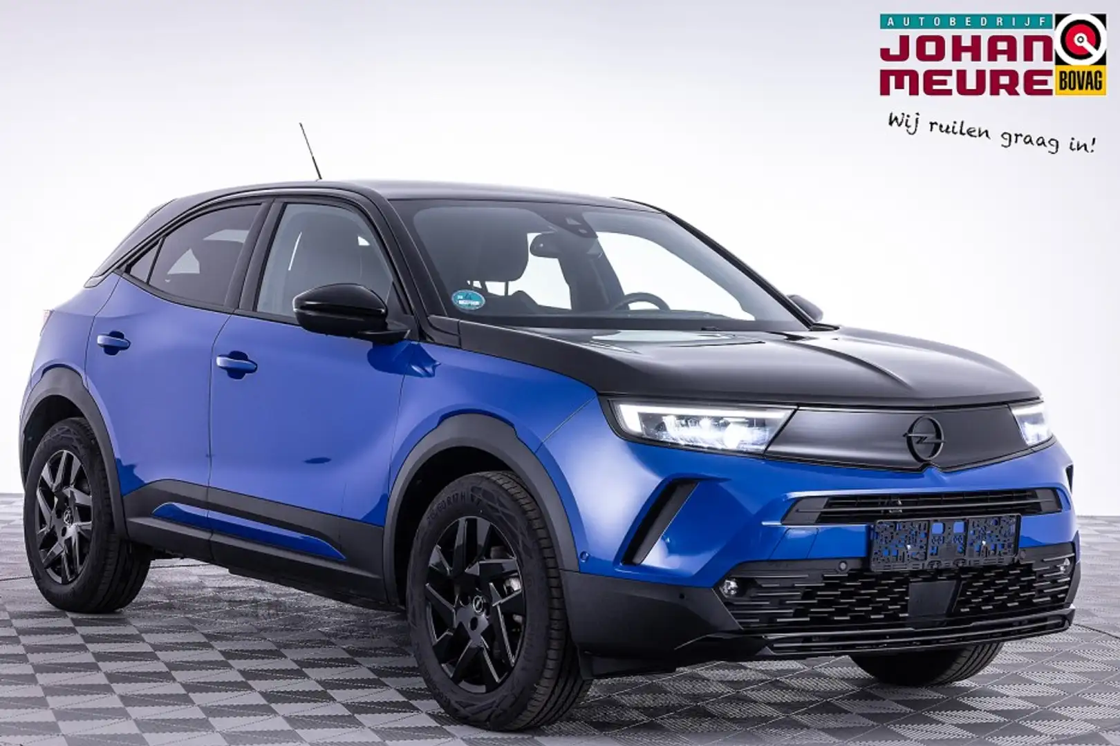 Opel Mokka-E GS Line 50-kWh | SOH 100% | Half LEDER | ECC | Ful Bleu - 1