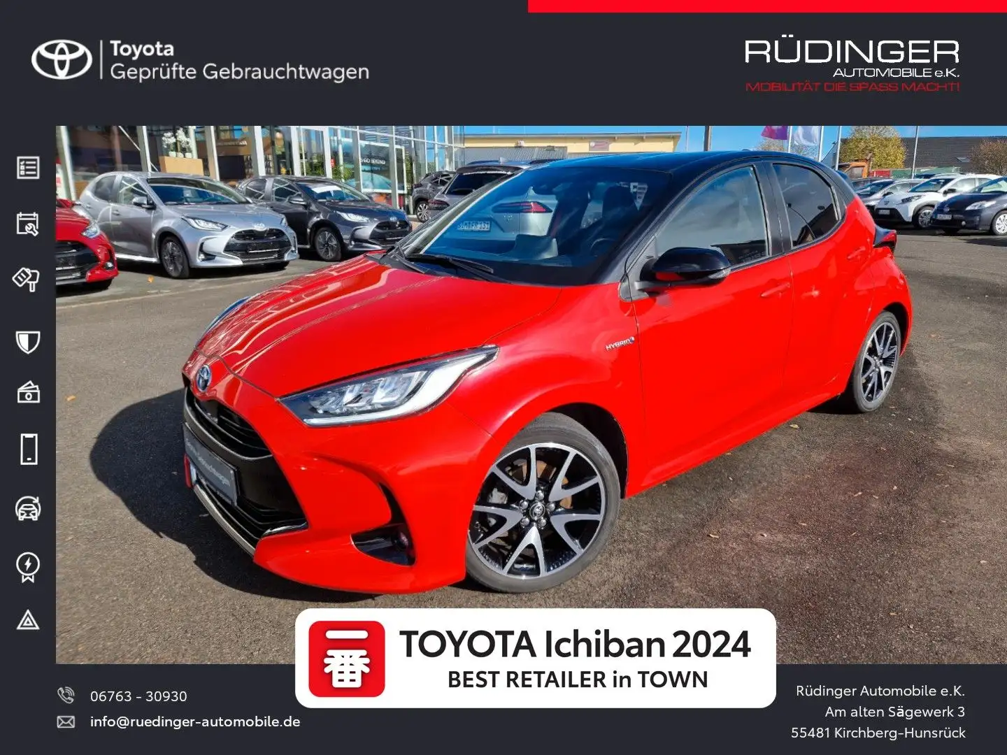 Toyota Yaris 1.5l Hybrid Premiere Edition Rouge - 1