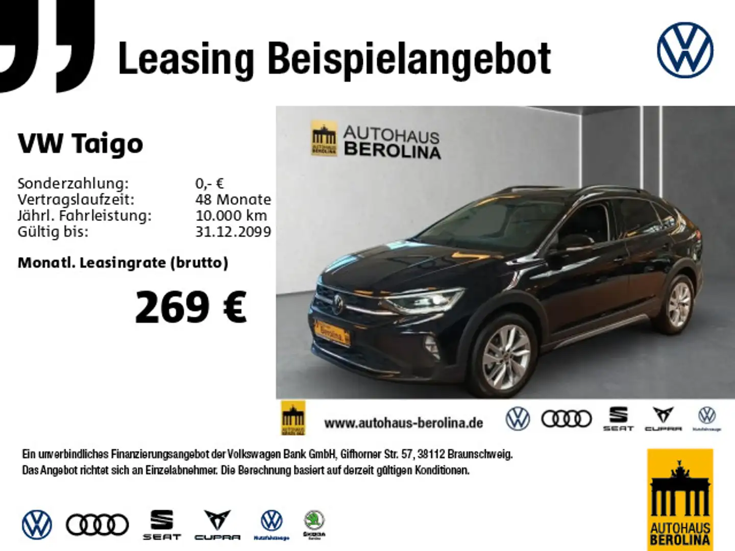 Volkswagen Taigo 1.0 TSI Life DSG *MATRIX*R-KAM*17"*SHZ* Noir - 1