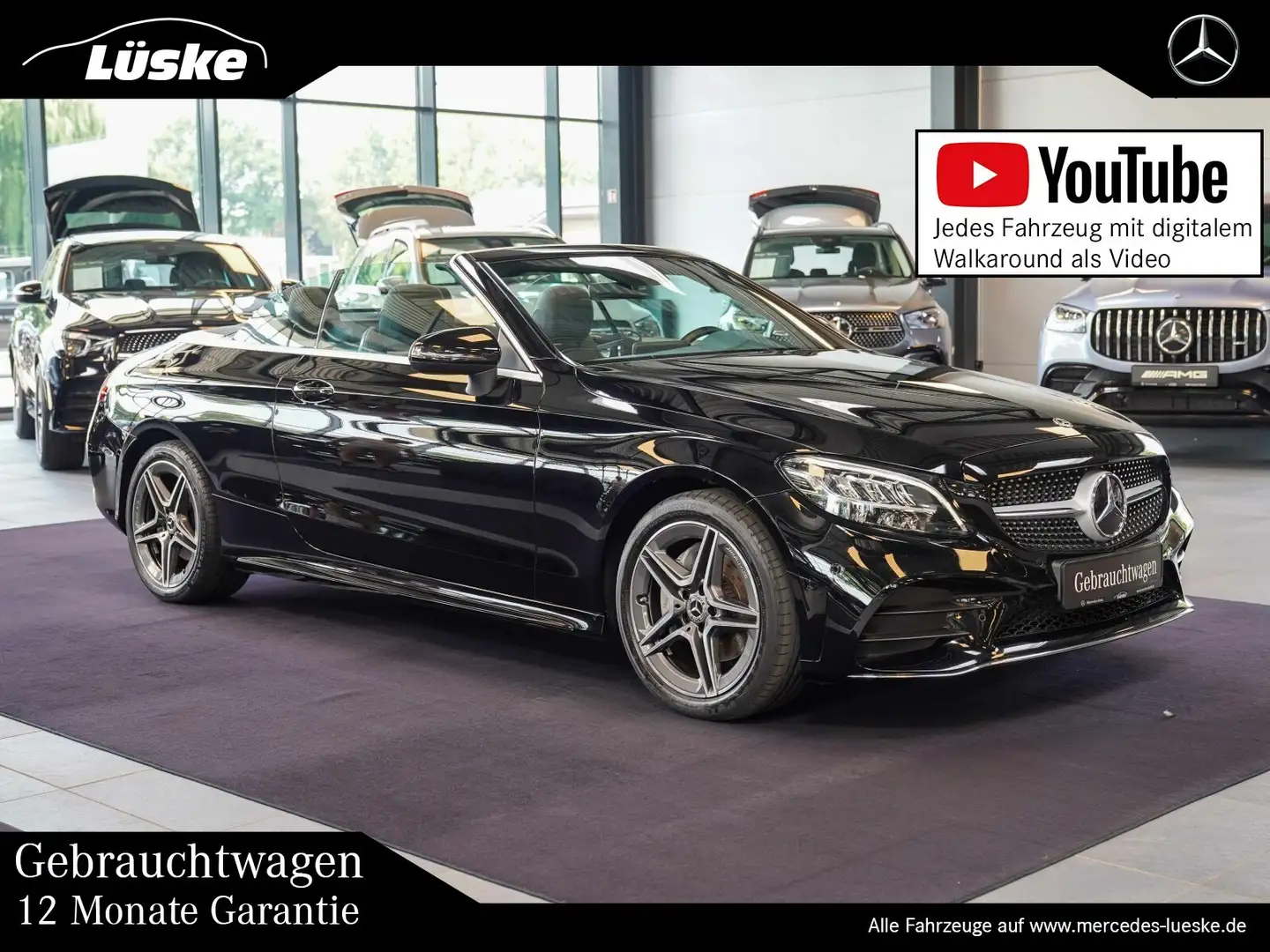 Mercedes-Benz C 180 C 180 Cabrio AMG Line AIRCAP AIRSCARF Totwinkel Schwarz - 1