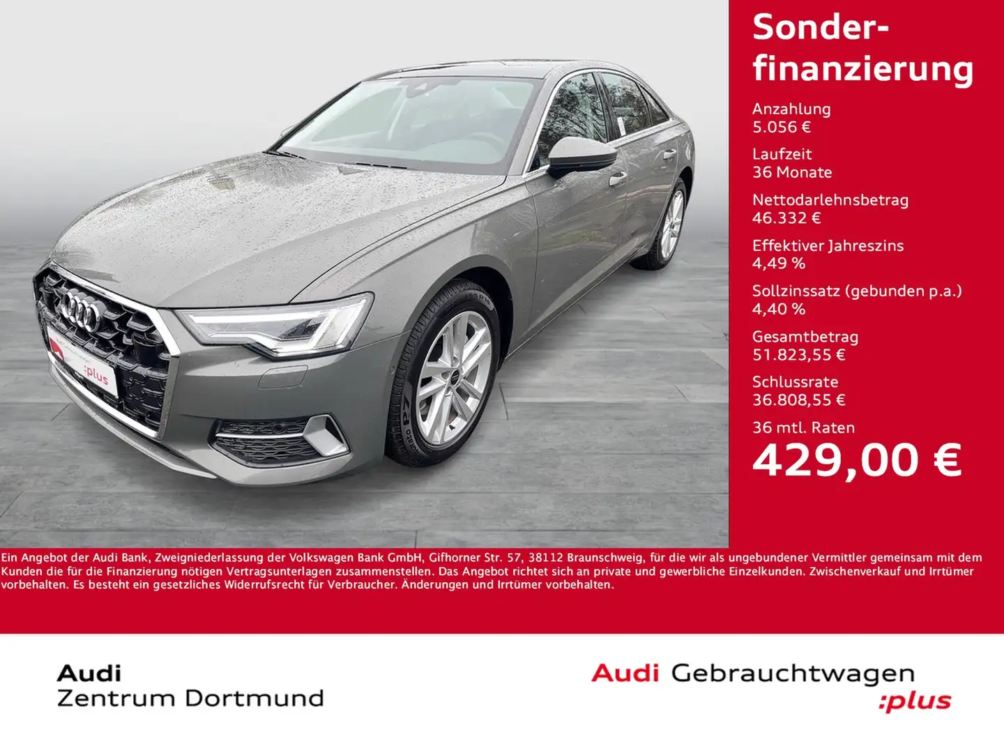 Audi A6 50 quattro advanced PANO ACC LM18 NAVI+ Grau - 1